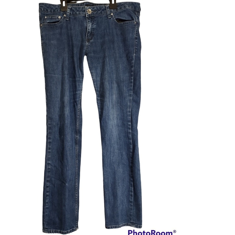 a.n.a. Skinny Jeans Womens 32 14 Blue Dark Wash Denim Stretch Relaxed Fit Casual